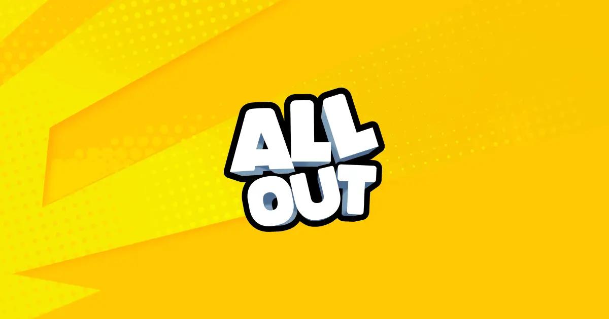 Discovery splash banner for All Out Discord server