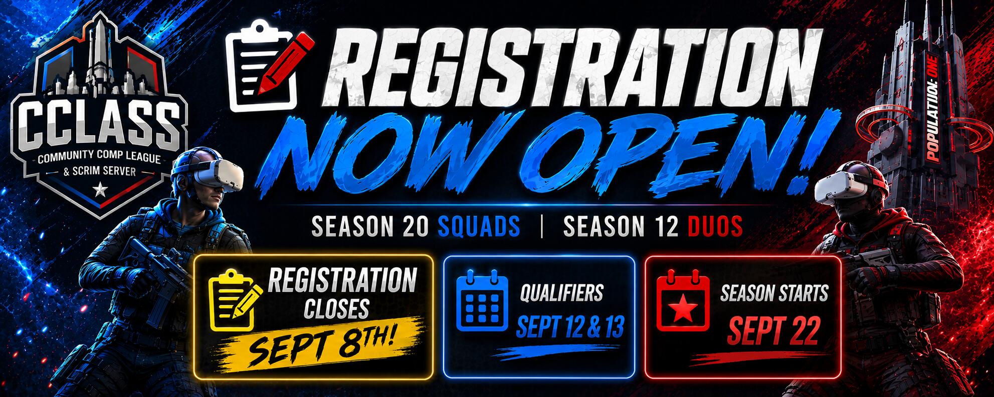 Discovery splash banner for CCLASS - Community Comp League & Scrim Server Discord server