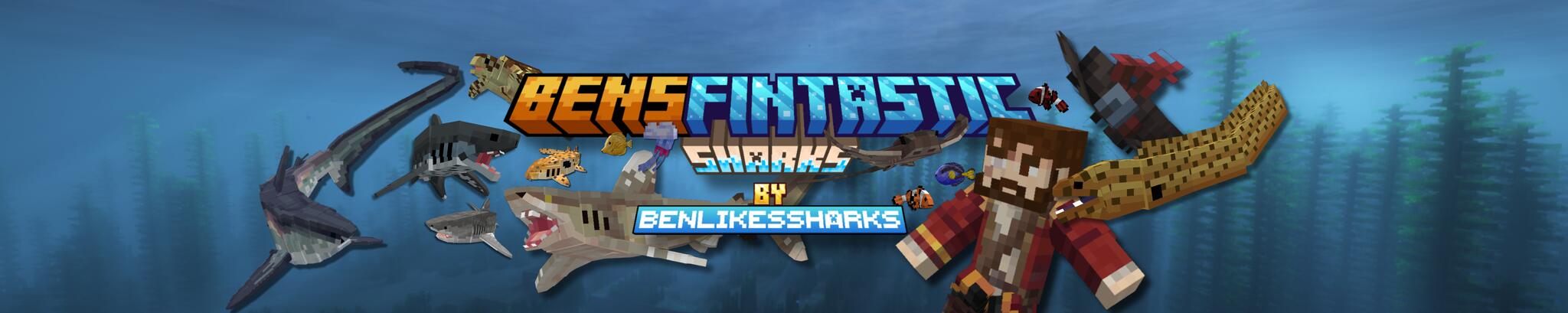 Discovery splash banner for Ben's Fintastic Sharks Discord server