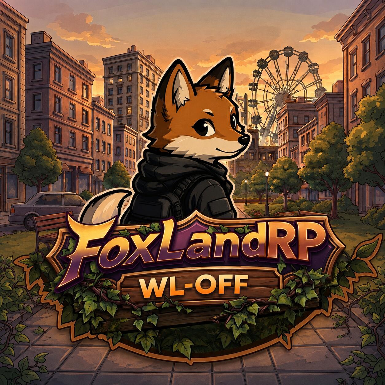 Discovery splash banner for FoxLandRP💜 | WL-OFF Discord server
