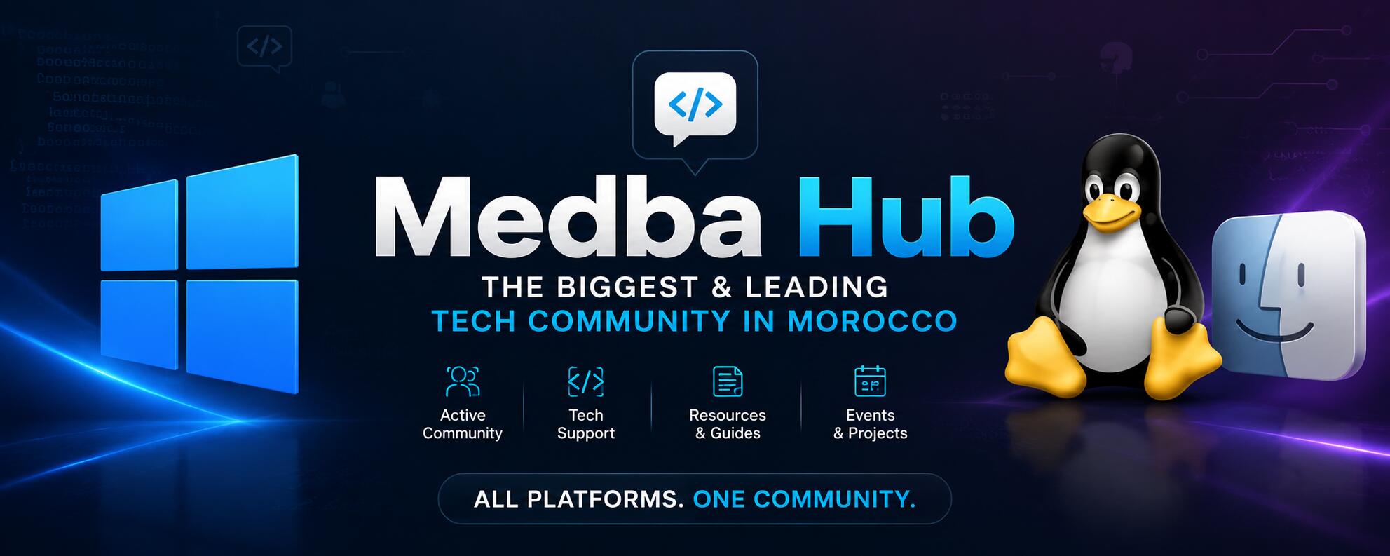 Discovery splash banner for Medba Hub Discord server