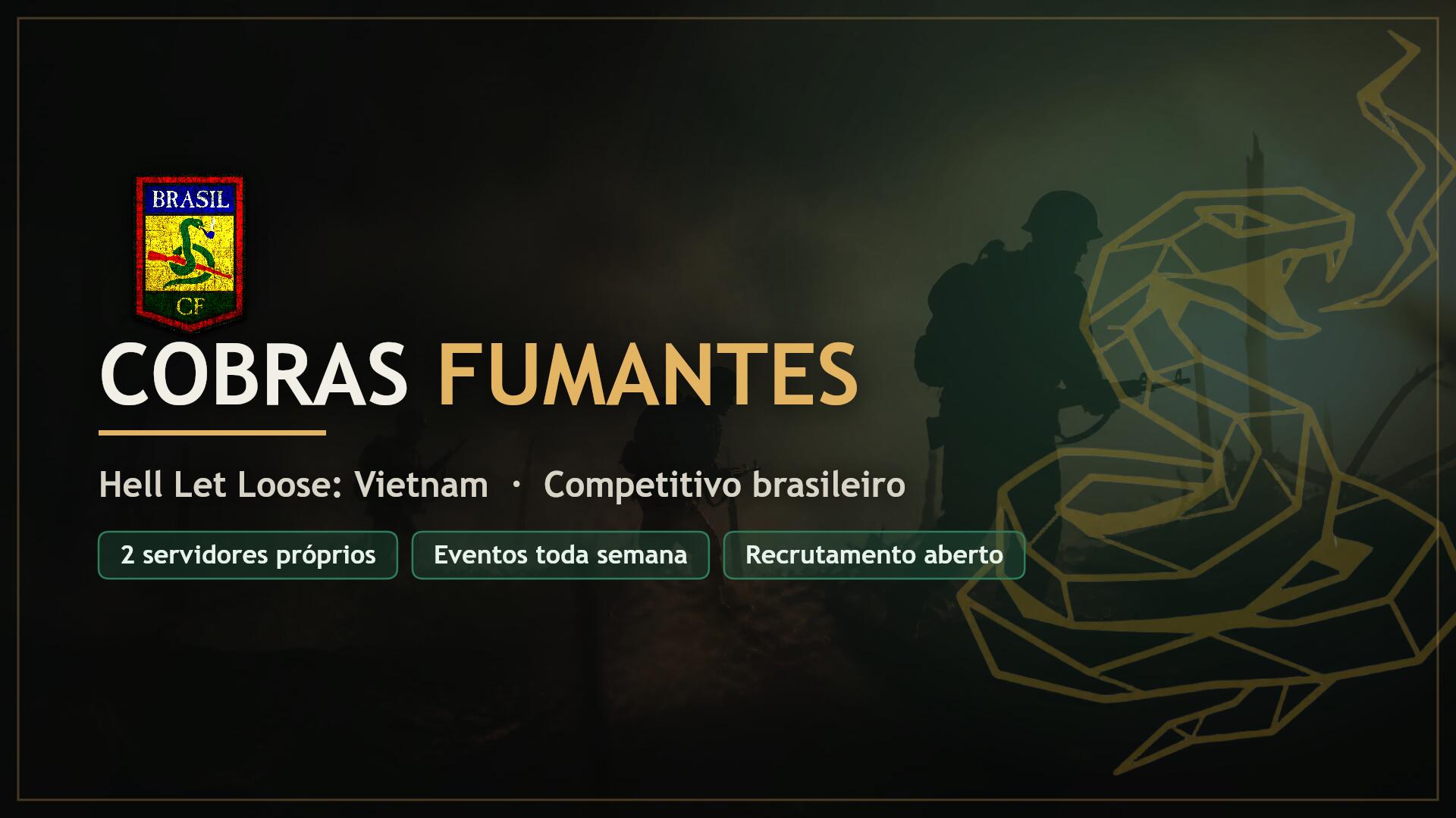 Discovery splash banner for COBRAS FUMANTES Discord server