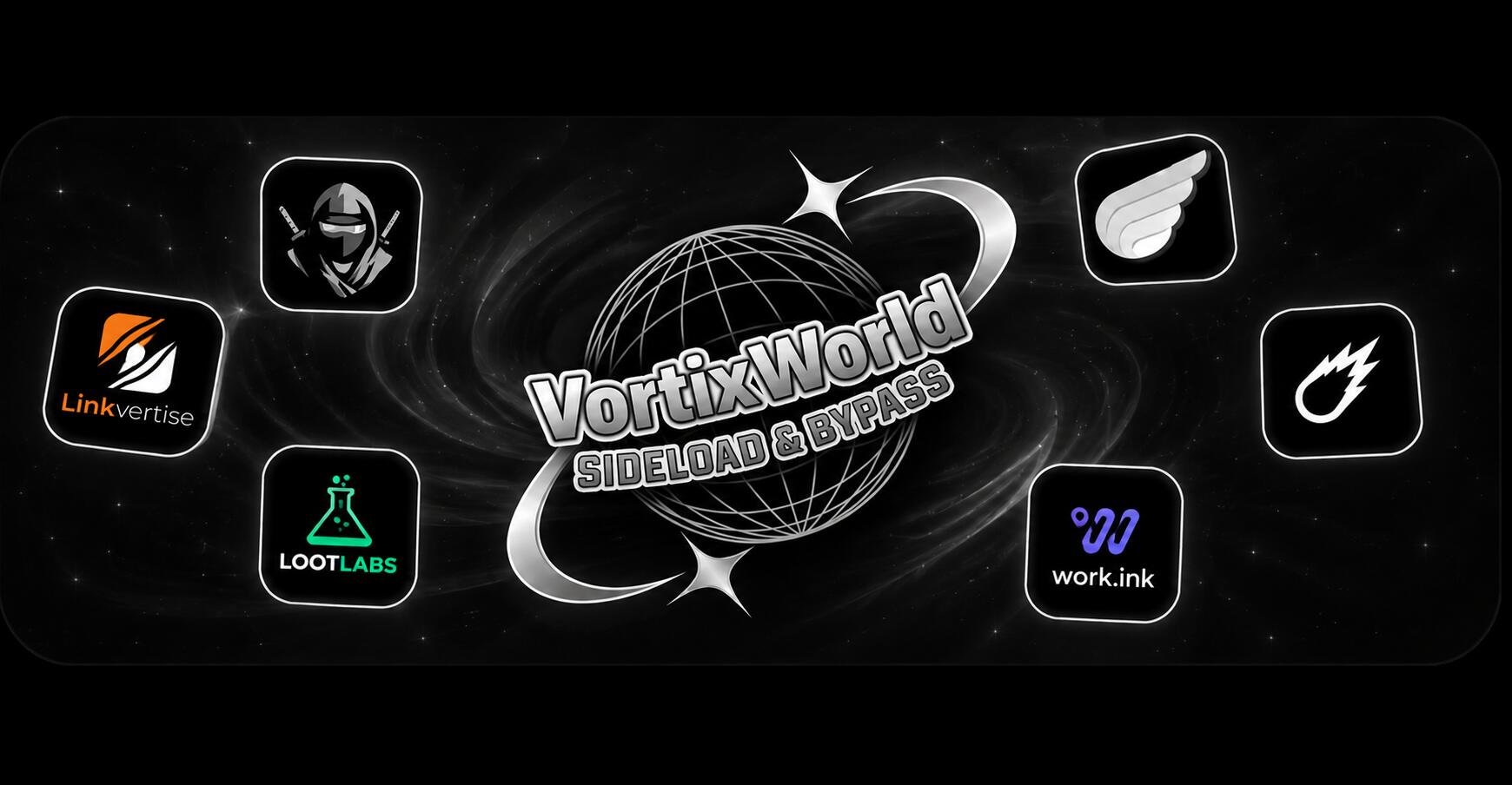 Discovery splash banner for VortixWorld • Exploits Discord server