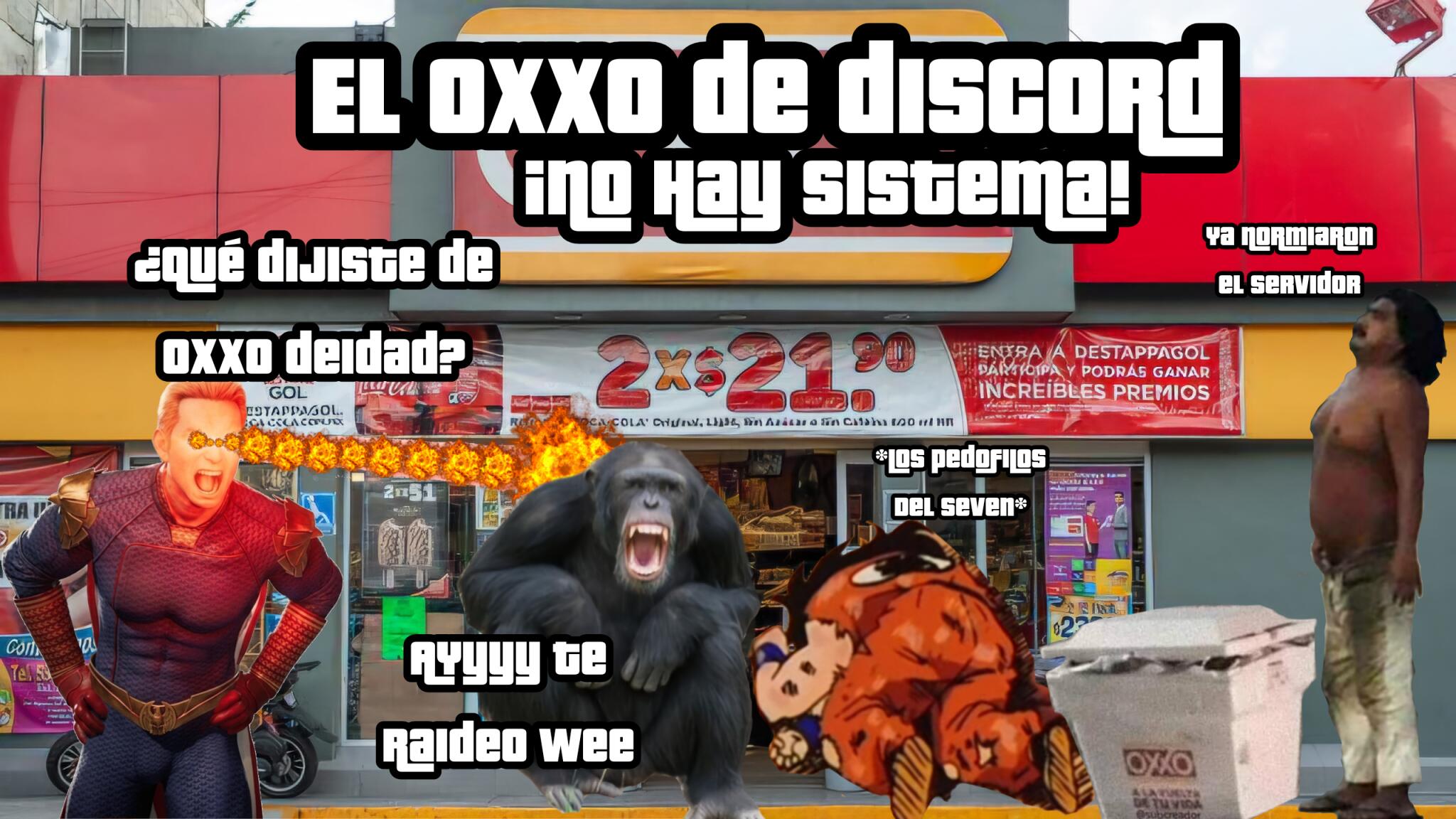 Discovery splash banner for El Oxxo de Discord: ¡No hay sistema! Discord server