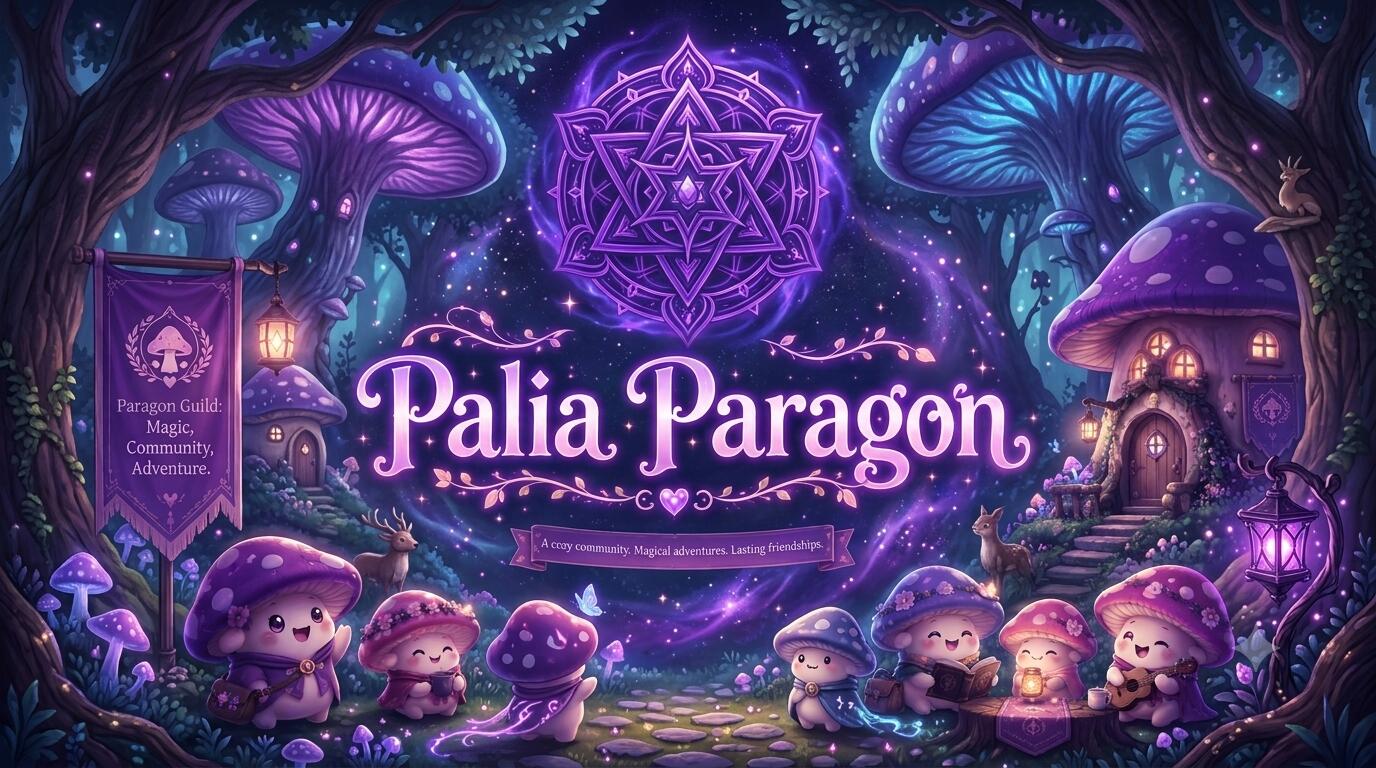 Discovery splash banner for Palia Paragon Discord server
