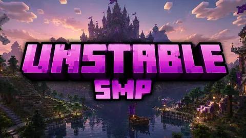Discovery splash banner for UnstableSMP Universe and Events Discord server