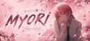 Discovery splash banner for Myori ⸗ Anime • Manga Discord server