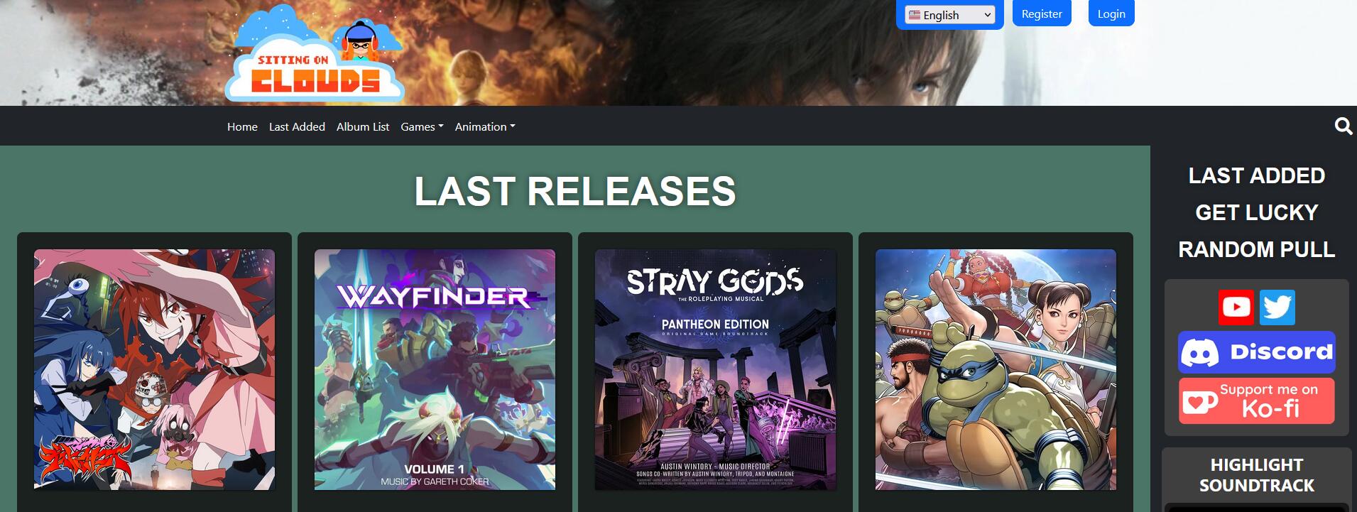 Discovery splash banner for Sitting On Clouds Discord server