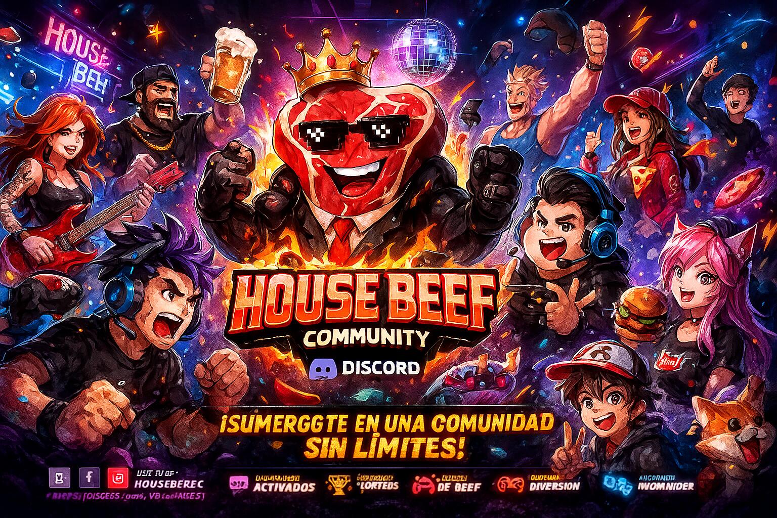 Discovery splash banner for HOUSE BEEF COMMUNITY Discord server