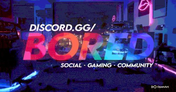 Discovery splash banner for BORED Discord server