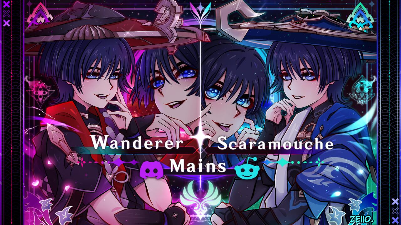 Discovery splash banner for Wanderer ✧ Mains | Genshin Impact Discord server