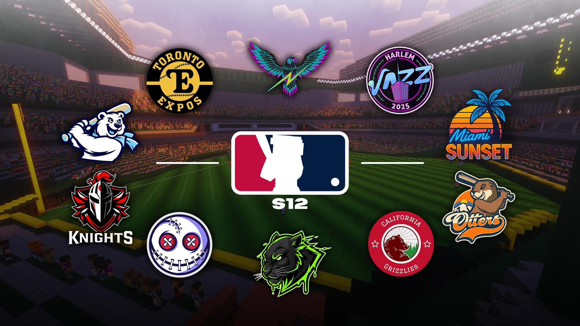 Discovery splash banner for Minecraft Baseball League Discord server