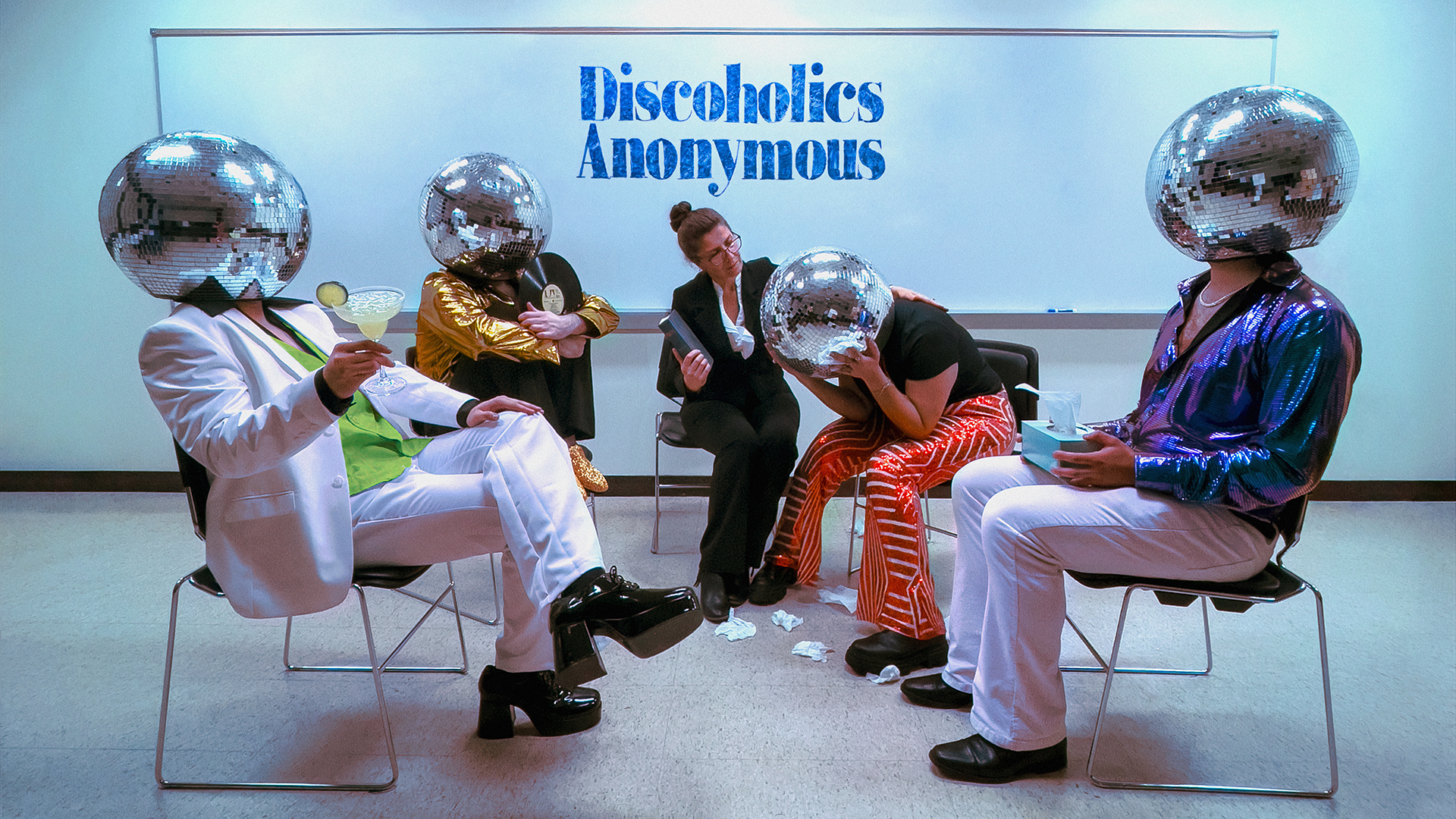 Discovery splash banner for Discoholics Anonymous 🪩 Discord server