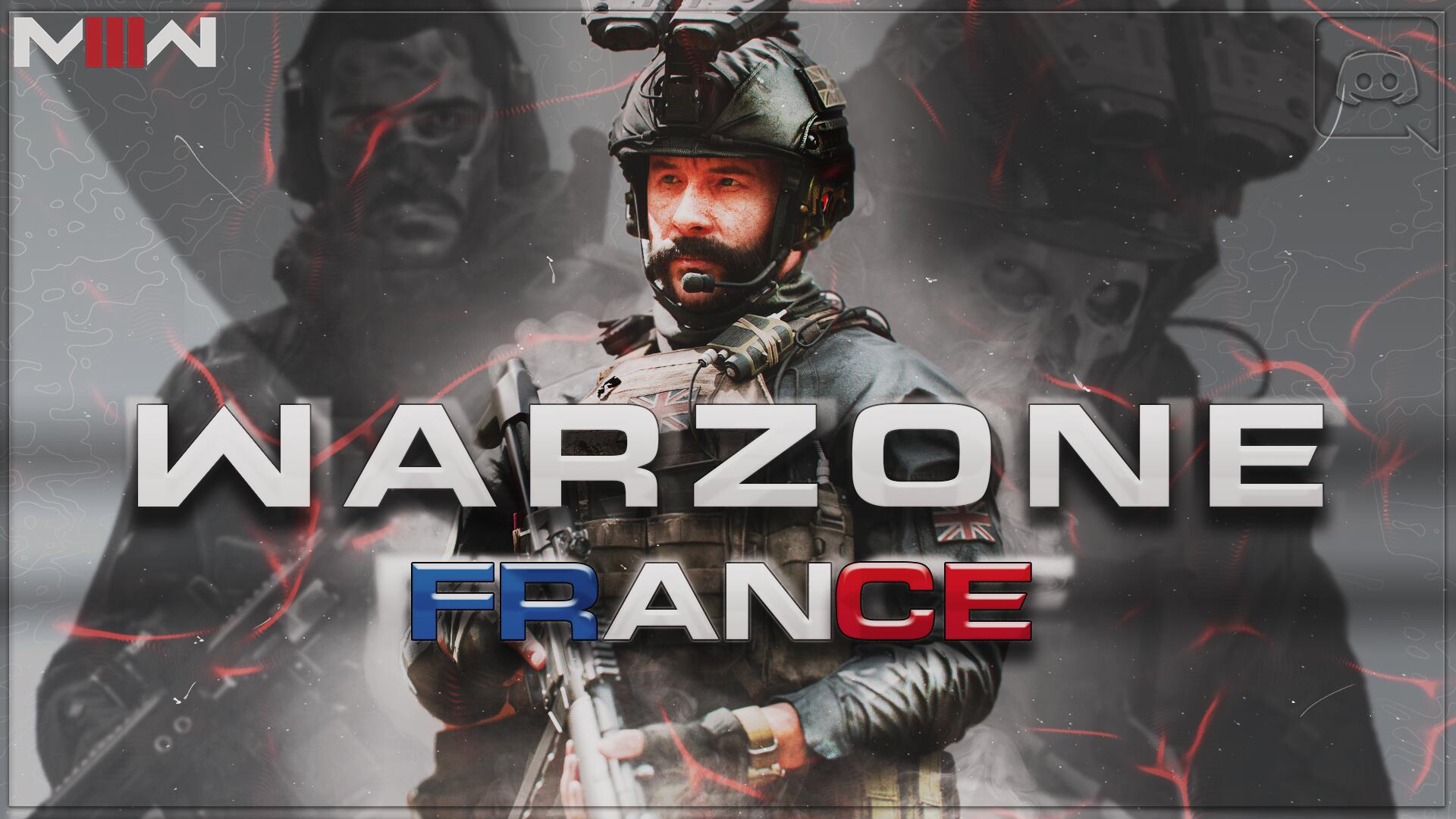 Discovery splash banner for Warzone France Discord server