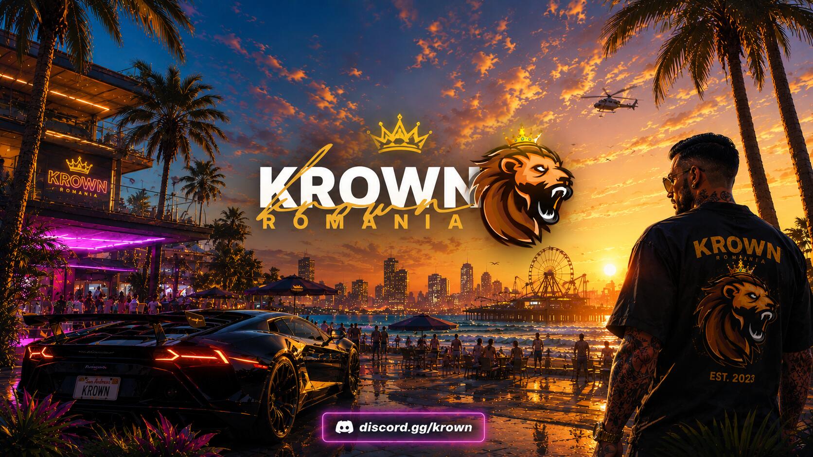 Discovery splash banner for Krown România Discord server